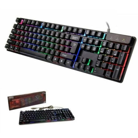 Kr6300 Tastiera Gaming Led Keyboard Retro Illuminata Multicolor Rgb Pc