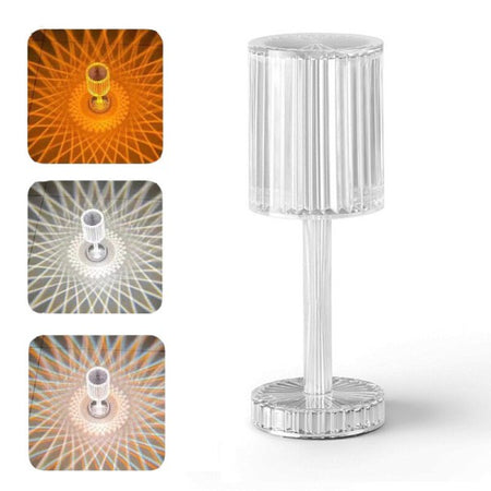 Lampada Cristallo Touch Da Tavolo A Batterie Ricaricabile Usb Luce Dimmerabile