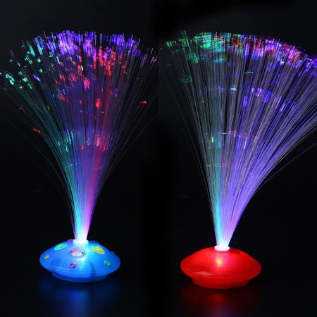 Lampada a fibra ottica che cambia colore Led rotante Lampada da scrivania a fibra  ottica Lampada da tavolo a batteria Luce notturna