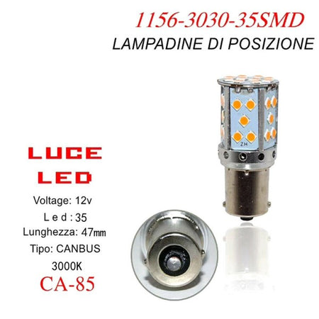 Lampadina Canbus Luce Calda 35 Led Auto 1156 3030 12v Indicatore Direzione Ca-85
