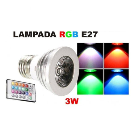 Lampadina Faretto Spot Light Led E27 3w 220v Rgb Multicolor Con Telecomando Illuminazione/Lampadine/Lampadine a LED Trade Shop italia - Napoli, Commerciovirtuoso.it