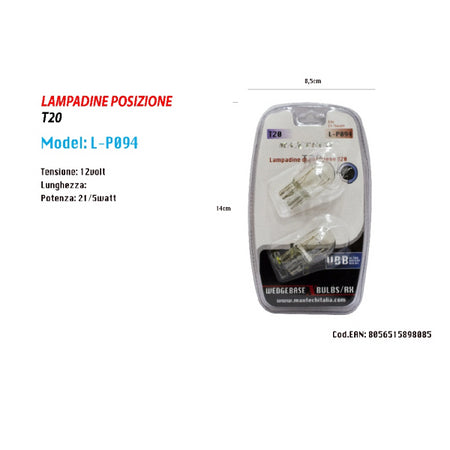 Lampadine Di Posizione T20 12 V 21 / 5 W Maxtech L-p094 Lampadine Ultra Luminose