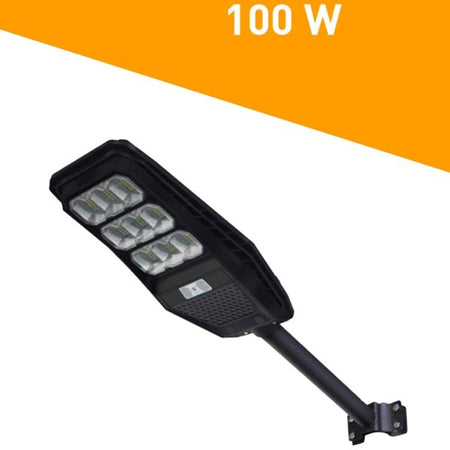 Lampione Stradale Luce Energia Solare Led 100watt Sensore Pir Staffa Telecomando