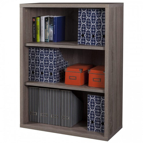 Libreria Bassa con 3 ripiani in legno da ufficio e cameretta arredamento Made in Italy Casa e cucina/Arredamento/Studio/Mobiletti e credenze/Librerie Decor Space - Altamura, Commerciovirtuoso.it