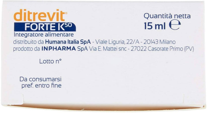 Humana Ditrevit Forte K50 Integratore Alimentare per Bambini - 15 ml con  Vitamine D E K e DHA - commercioVirtuoso.it