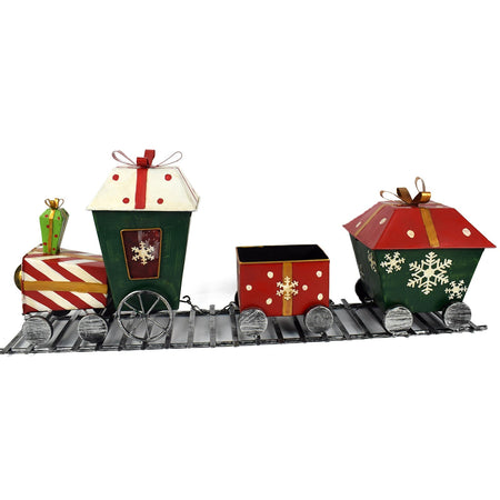Trenino Vintage Verde con vagoni in latta decorazione natalizia 85 cm Casa e cucina/Decorazioni per interni/Addobbi e decorazioni per ricorrenze/Decorazioni natalizie/Schiaccianoci MagiediNatale.it - Altamura, Commerciovirtuoso.it