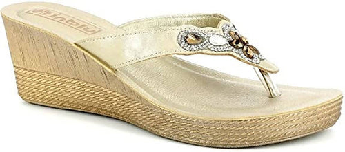 art. ao-21 INBLU scarpa zeppa beige infradito aperta alta da donna beige scarpe donna L'Orchidea - Siderno, Commerciovirtuoso.it