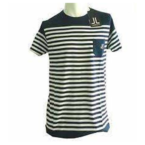 art. l575 T-shirt maglia uomo girocollo Lancetti 100% puro cotone a righe bianco e blu abbigliamento uomo L'Orchidea - Siderno, Commerciovirtuoso.it