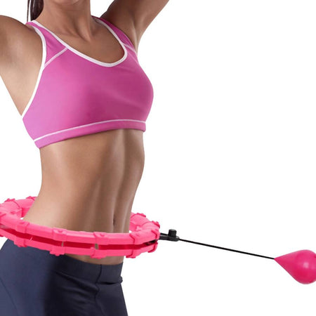 Hula hoop fitness innovativo regolabile fino a 24 nodi da assemblare con peso per esercizi addominali