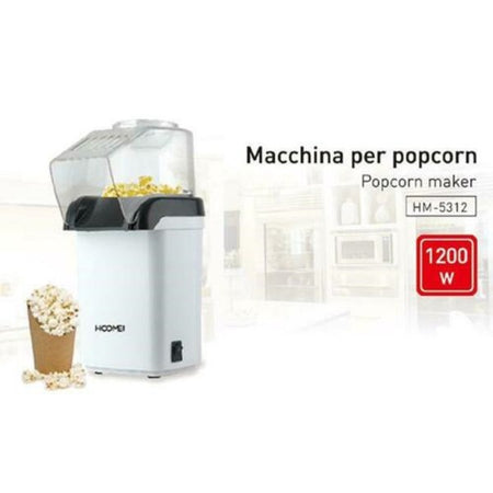 Macchina Per Pop Corn Elettrica 1200w Popcorn Senza Olio Feste Party Bambini