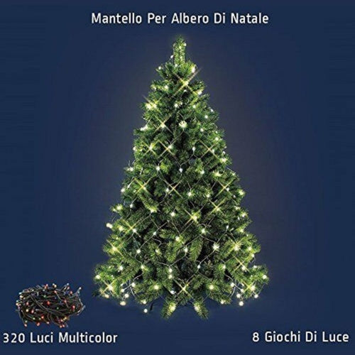Mantello Rete Minilucciole Per Albero Di Natale 320 Luci Led Multicolore