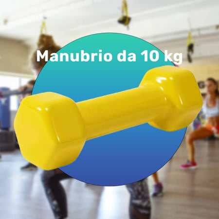 Manubrio Singolo 10 Kg In Vinile Allenamento Esercizi Casa Palestra Workout Fit