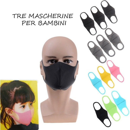 Maschera Antipolvere Respiratore Batteri Polvere 3 Mascherine Per Bambini