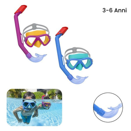 Maschera Da Snorkeling Con Boccaglio Per Bambini Glider Colori Assortiti 24023
