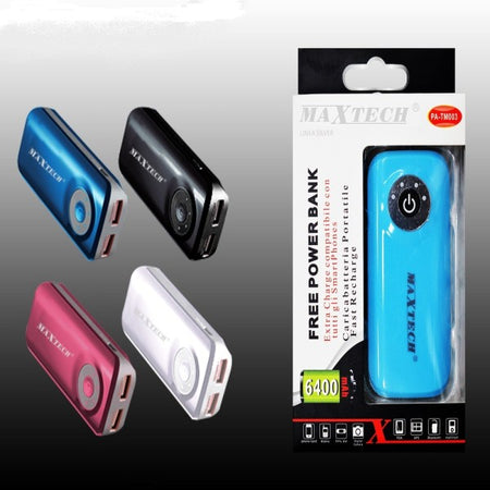 Maxtech Power Bank Batteria 6400mah Ricarica Portatile Smartphone Usb Pa-tm003