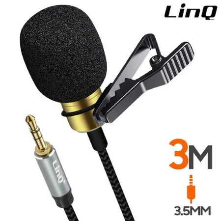 Microfono Lavalier Jack 3,5 Mm Suono Omnidirezionale A 360? Cavo 3 Metri Av3553m