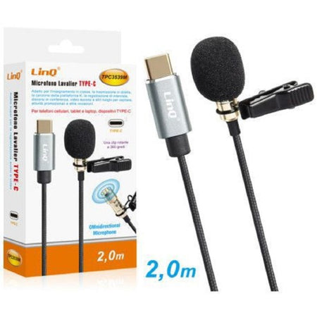 Microfono Lavalier Usb-c Suono Omnidirezionale A 360? Cavo Da 2 Metri Tpc3539m