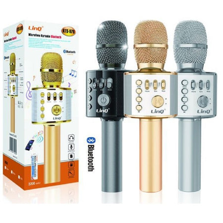 Microfono Portatile Wireless Bluetooth Karaoke Cassa Integrata Pulsanti Kts-978