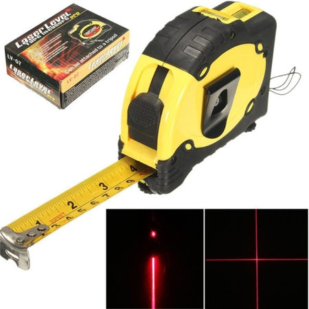 Mini Livella Laser Di Precisione Con Metro Incorporato Con 3 Batterie