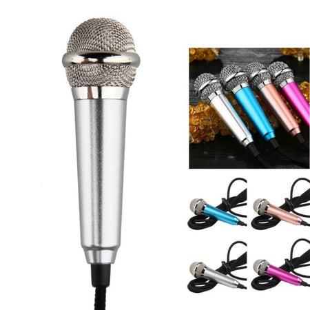 Mini Microfono Portatile Per Cellulare Smartphone Con Cavo E Jack 3,5mm Karaoke