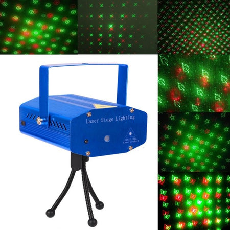 Mini Proiettore Luce Luci Per Disco Discoteca Portatile Mini Dj Verde Rosso