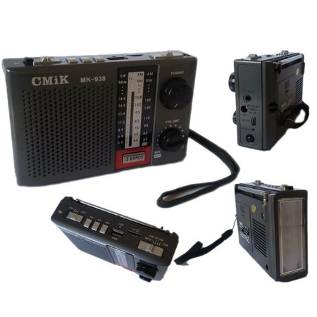Mini Radio Portatile Radiolina Fm Ricaricabile Lettore Mp3 Usb Microsd Cmik Mk938