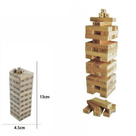 Mini Torre Verticale Puzzle Legno Numeri Dadi Gioco Educativo Bambini