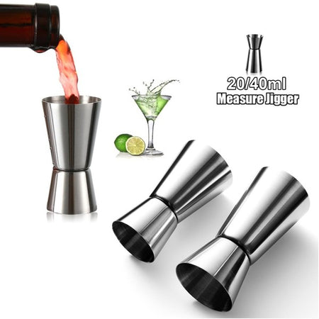 Misurino Doppio Per Cocktail 20-40 Ml Jigger Drink In Acciaio Da Bar Barman 8 Cm