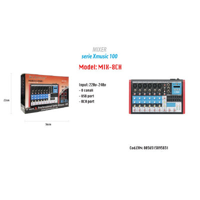 Mixer Audio 8 Canali Equalizzatore 4mic Xlr Phantom +48v Usb Mp3 Display Maxtech Mix-8ch Strumenti Musicali/Sonorizzazione e palcoscenico/Mixer Trade Shop italia - Napoli, Commerciovirtuoso.it