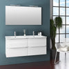 Mobile Bagno 120cm Sospeso Con Quattro Cassetti Lavabo Doppia Vasca Specchio E Doppia Lampada Casa e cucina/Bagno/Mobili da bagno/Mobiletti con lavabo Shopbagno.it - Roma, Commerciovirtuoso.it