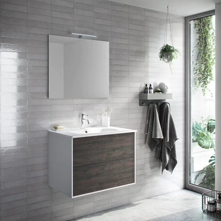 Mobile Bagno 80cm Sospeso Due Cassetti e Specchio Casa e cucina/Bagno/Mobili da bagno/Mobiletti con lavabo Shopbagno.it - Roma, Commerciovirtuoso.it