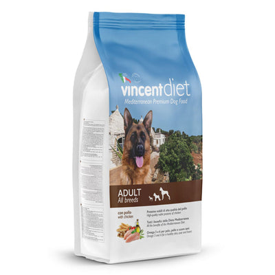 Crocchette Vincent per cani Diet Pollo 15 kg a base di carne, cereali e legumi. Prodotti per animali domestici/Cani/Cibo/Secco La Zappa - Altamura, Commerciovirtuoso.it
