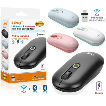 Mouse Senza Fili Dual-mode Connettivit? Wireless 2.4ghz & Dual Bluetooth Blw3398