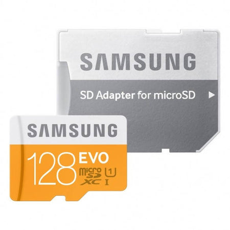 Memoria MicroSD 128GB Samsung Impermeabile MB-MP128D/EU Scheda Micro SD HC  EVO Bianco/Arancio - commercioVirtuoso.it
