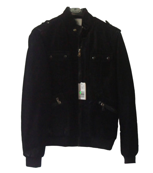 Giubbotto da uomo giacca in tessuto ed ecopelle nera MORRIS art. 21903  giubbino Made in Italy sportivo da uomo - commercioVirtuoso.it