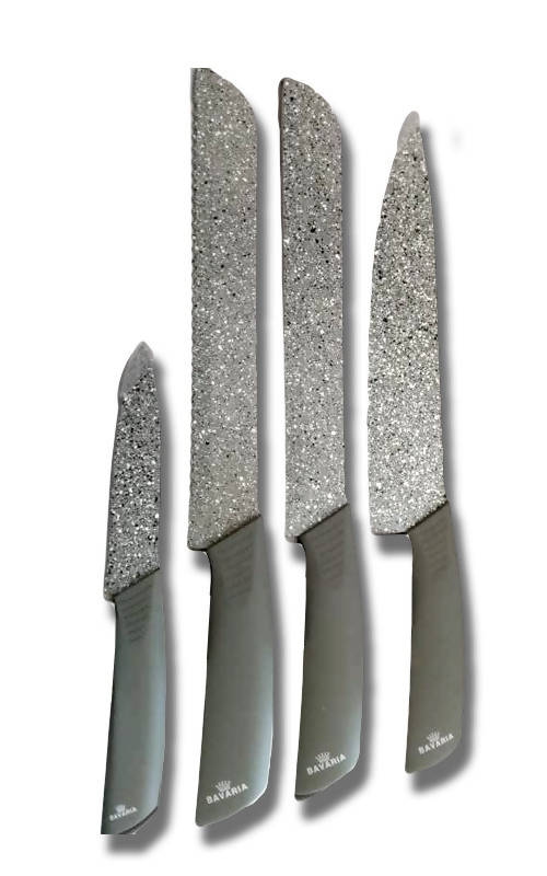 art. bavaria Set 4 coltelli da cuoco professionali da cucina Bavaria Cuore di Pietra in pietra lavica casalinghi L'Orchidea - Siderno, Commerciovirtuoso.it