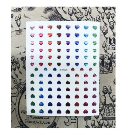 Nail Art Stickers Cuori Colorati Cuoricini 3d Set 102 Decorazioni Adesiva Unghie