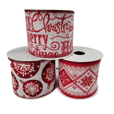 Nastro in tessuto Bianco e Rosso 75 mm x 4 mt per confezioni natalizie Casa e cucina/Hobby creativi/Cucito/Tessuti MagiediNatale.it - Altamura, Commerciovirtuoso.it