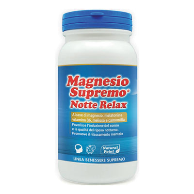 Natural Point Srl Magnesio Supremo Notte Relax 150G Salute e cura della persona/Vitamine minerali e integratori/Singole vitamine/Multivitamine FarmaFabs - Ercolano, Commerciovirtuoso.it