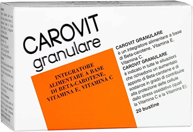 Carovit Granulare Integratore di Beta-Carotene, Vitamina C e Vitamina E, 20  Bustine - commercioVirtuoso.it