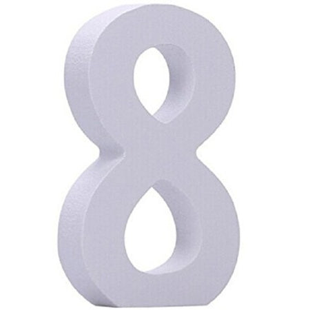 Numero 8 In Legno Bianco 11cm Decorazione Confettata Compleanno Arredo Casa Tavolo