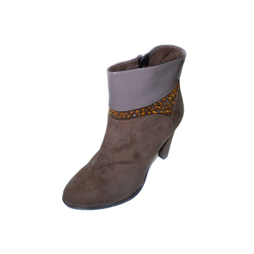 Stivaletto da donna marrone con tacco in camoscio Stivale da donna scamosciato Scarpa in pelle con cerniera zip art. 1119 Stivale Stivaletto donna con tacco L'Orchidea - Siderno, Commerciovirtuoso.it