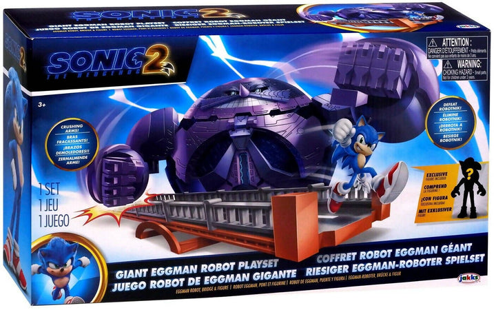 Sonic The Hedgehog- Sonic Movie Battaglia Finale Giant Eggman Robot Playset Personaggi, Colore Blu, 412734, 3+ Anni Jakks