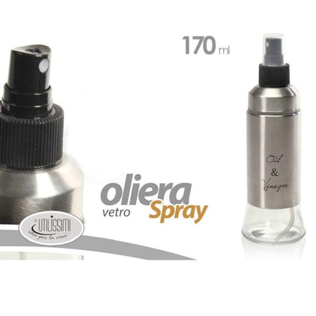 Oliera Bottiglia Con Erogatore Spray Olio Condimento Vetro 170ml Satinato 813108