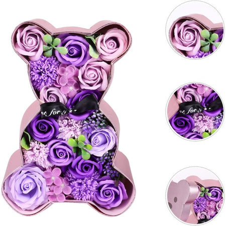Orsacchiotto Orsetto Orso Di Rose Con Fiori Decorazione In Cartone Teddy Color