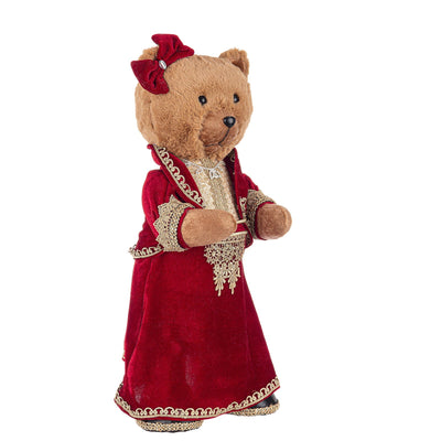 Orsetto Teddy Bear color rosso-oro con gonna per interno Casa e cucina/Decorazioni per interni/Addobbi e decorazioni per ricorrenze/Decorazioni natalizie/Schiaccianoci MagiediNatale.it - Altamura, Commerciovirtuoso.it