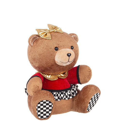 Orsetto Colyn seduto con gonna color Rosso per interno Casa e cucina/Decorazioni per interni/Addobbi e decorazioni per ricorrenze/Decorazioni natalizie/Schiaccianoci MagiediNatale.it - Altamura, Commerciovirtuoso.it
