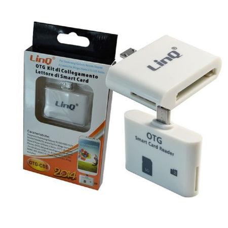 Otg Kit Di Collegamento 2in1 Smart Card Reader Micro Usb Smartphone Tablet Otg-cs5