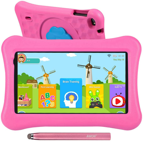 Tablet per Bambini Awow Funtab 701 Tablet 7 Pollici 2gb Con App per Bambini  I Wawa Precaricata Con Custodia Rosa Resistente [RIGENERATO] 