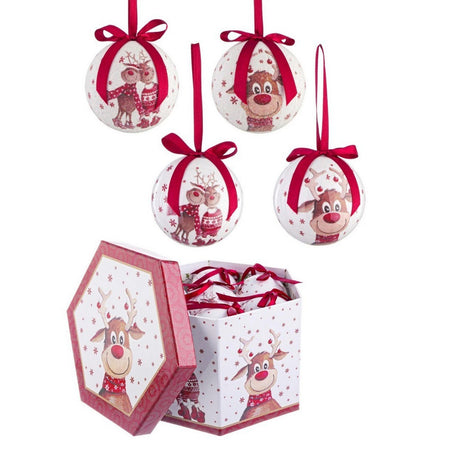 14 Palline "Donner" per albero di natale in plastica da Ø 7,5 cm con Pendaglio decorato Casa e cucina/Decorazioni per interni/Addobbi e decorazioni per ricorrenze/Decorazioni natalizie/Addobbi e decorazioni/Palle e palline MagiediNatale.it - Altamura, Commerciovirtuoso.it